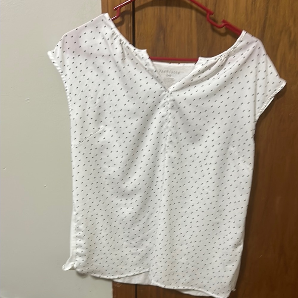 Van Heusen White Polka Dot Relaxed Blouse